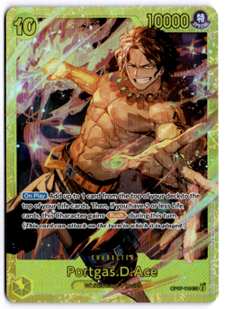 One Piece Card Game 🏴‍☠OP07-119 Portgas.D.Ace SEC NM Alt Art Foil ENGLISH - Image 1
