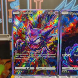 3 card Set Pokemon Gengar Evolution Set ACG Custom Made FanArt Holo With Texture - Image 2