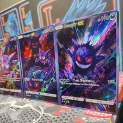 3 card Set Pokemon Gengar Evolution Set ACG Custom Made FanArt Holo With Texture - Image 5