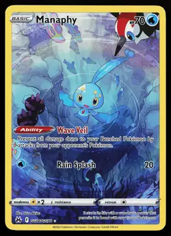 Manaphy GG06/GG70 Ultra Rare Crown Zenith Galarian Gallery Pokemon Card - Image 1