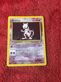 Mewtwo 010/102 Base Set Holo Wotc Pokemon Card Played - Image 1