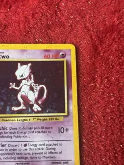 Mewtwo 010/102 Base Set Holo Wotc Pokemon Card Played - Image 2