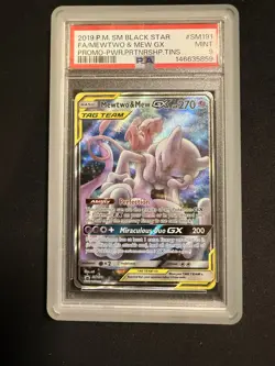 PSA 9 Mewtwo & Mew GX SM191 Pokemon TCG - Image 1