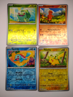 Pokemon 151 Reverse Holos - Bulbasaur Charmander Squirtle Pikachu - Exact Cards! - Image 1