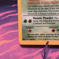 Pokemon TCG Card ~ VENOMOTH ~ 13/64 ~ Jungle Set ~ Unlimited ~ Holo Rare - Image 2