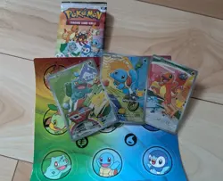 Pokemon TCG First Partner Illustration Collection Box Kanto Gen 1 Starters Charm - Image 1