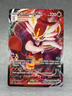 Pokemon - 036/192 Cinderace VMax SWSH02 Rebel Clash Ultra Rare Holo NM TCG - Image 1