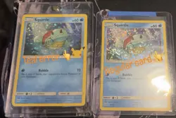 McDonalds TEAL Squirtle Holo ERROR MISPRINT Pokemon Card 25thAnniversary Pikachu - Image 1