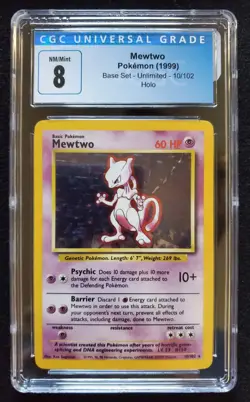 1999 Pokemon Mewtwo Base Set #10/102 CGC 8 NM/Mint - Image 1