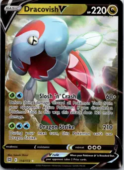 Dracovish V 114/172 Holo Brilliant Stars Pokemon Near Mint - Image 1