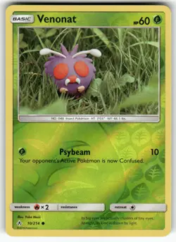 Venonat (10) SM - Unbroken Bonds Common,Reverse Holo Pokemon Near Mint or Better - Image 1