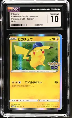 CGC 10 Pikachu Holo 028/071 Pokemon GO s10b Pokemon Card - Image 1