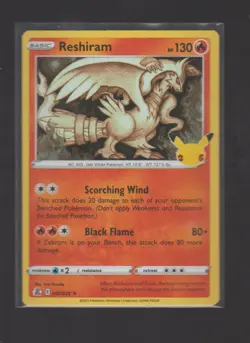 RESHIRAM 002/025 RARE CELEBRATIONS POKEMON HOLO NEAR MINT - Image 1