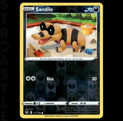 Sandile 111/195 Silver Tempest - Reverse Holo Common - Pokémon Card TCG - Image 1
