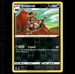 Krokorok Silver Tempest 112/195- Reverse Holo Common - Pokémon Card TCG - Image 1