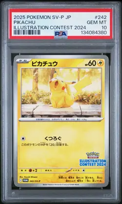 2025 POKEMON JAPANESE SV-P PROMO ILLUSTRATION CONTEST 2024 #242 PIKACHU PSA 10 - Image 1