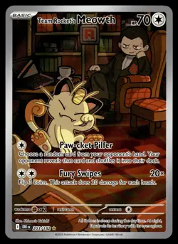 TEAM ROCKET'S MEOWTH - 203/182 Illustration Rare Destined Rivals Pokemon NM - Image 1