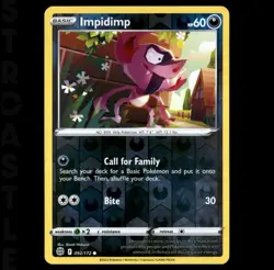 Impidimp 092/172 Brilliant Stars- Reverse Holo Common - Pokémon Card TCG - Image 1