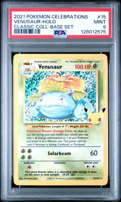 2021 POKEMON CELEBRATIONS CLASSIC COLL #15 VENUSAUR-HOLO PSA 9 - Image 1