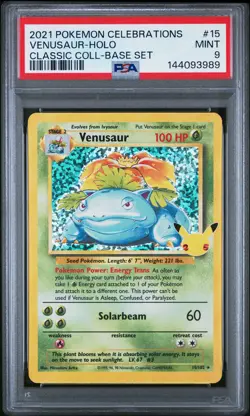 2021 POKEMON CELEBRATIONS CLASSIC COLLECTION #15 VENUSAUR-HOLO PSA 9 - Image 1