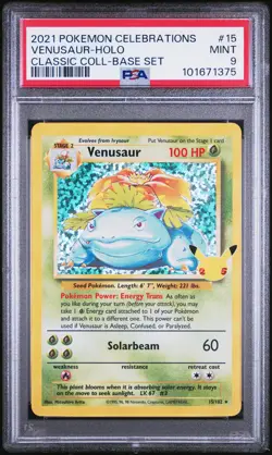 2021 POKEMON CELEBRATIONS CLASSIC COLL #15 VENUSAUR-HOLO PSA 9 - Image 1