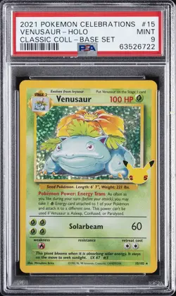 2021 POKEMON CELEBRATIONS CLASSIC COLL #15 VENUSAUR-HOLO PSA 9 - Image 1