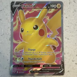 Pokemon Pikachu V 170/185 Swsh04: Vivid Voltage Full Art Holo Ultra Rare 190 HP - Image 1