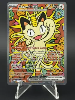 Meowth ex SAR 121/088 Perfect Order English Pokemon Full Art NM Pack Fresh - Image 1