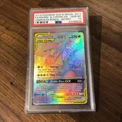 2019 Pokemon Reshiram & Charizard GX 217/214 Secret Rainbow Gem Mint PSA 10 - Image 1