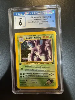 2000 POKEMON GYM CHALLENGE HOLO 7/132 1ST EDITION #7 GIOVANNI'S NIDOKING CGC 6 - Image 1
