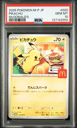 2025 POKEMON JAPANESE M-P PROMO MCDONALD'S #020 PIKACHU PSA 10 - Image 1