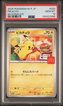 2025 POKEMON JAPANESE M-P PROMO MCDONALD'S #020 PIKACHU PSA 10 - Image 1