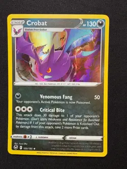 Crobat 105/195 Holo Rare LP-NM - Pokemon TCG Sword&Shield Silver Tempest SIT - Image 1