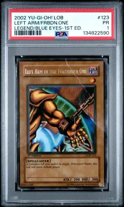 PSA 1 1ST EDITION LOB-123 Left Arm of the Forbidden One Exodia Ultra Rare Yugioh - Image 1