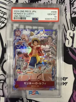 Monkey D. Luffy 2024 Foil One Piece Day Promo Japanese ST10-006 SR PSA 10 - Image 1