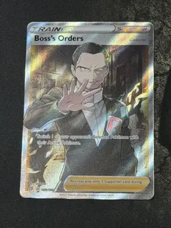 Clean 🧼 Pokemon TCG Boss's Orders Trainer Full Art Holo Rare Card 189/192 - Image 1