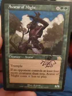 Avatar of Might Prophecy NM Green Rare SIGNED MAGIC CARD (ID# 294646) ABUGames - Image 1