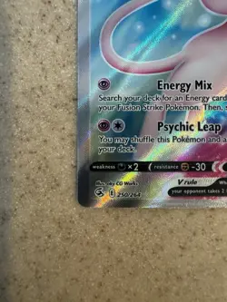 Pokemon Mew V Full Art Ultra Rare 250/264 Fusion Strike Holo English Card - Image 5