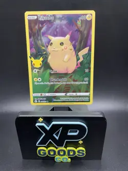 Pikachu 5/25 Celebrations 25th Anniversary Full Art Holo TCG Card C - Image 1