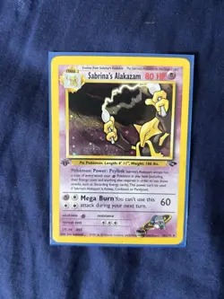 Sabrina's Alakazam First Edition Gym Challenge Holo Rare 16/132 Pokemon Card - Image 1