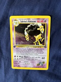 Sabrina's Alakazam First Edition Gym Challenge Holo Rare 16/132 Pokemon Card - Image 2