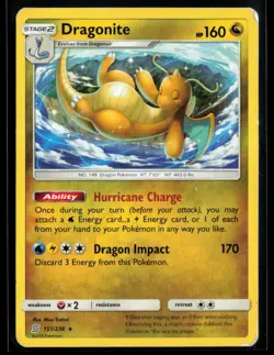 2019 Sun & Moon - Unified Minds Dragonite #151 Non Holo Rare Pokemon Card - Image 1