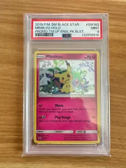 Mimikyu Holo SM163 PSA 9 Sm Black Star Promo Pokemon Card Game - Image 1