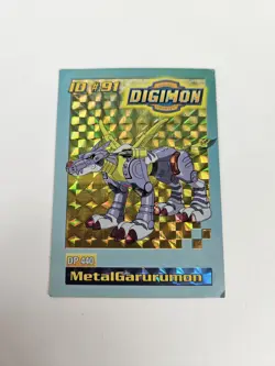 MetalGarurumon ID #91 - Digimon Exclusive Toy Promo Card Bandai 1999 Foil Holo - Image 1