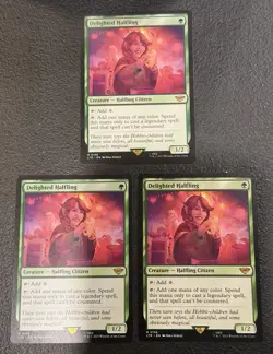 3x Delighted Halfling Magic the Gathering Lord of the Rings Tales of Middle Lot - Image 1