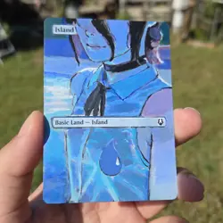 Magic mtg Altered Painted Island - Reze Chainsaw Man - The Movie: Reze Arc - Image 1
