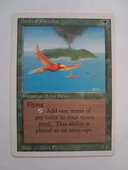 Birds of Paradise HP / Damaged 3rd Edition Revised MTG Magic the Gathering - Image 1