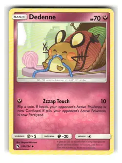 Dedenne 142/214 Uncommon Lost Thunder Pokemon Near Mint - Image 1