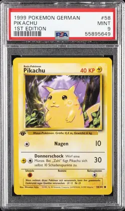 1999 POKEMON GERMAN 1ST ED #58 PIKACHU PSA 9 - Image 1