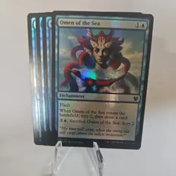 x4 Omen of the Sea FOIL Theros Beyond Death PLD Blue C MAGIC MTG CARD ABUGames - Image 1